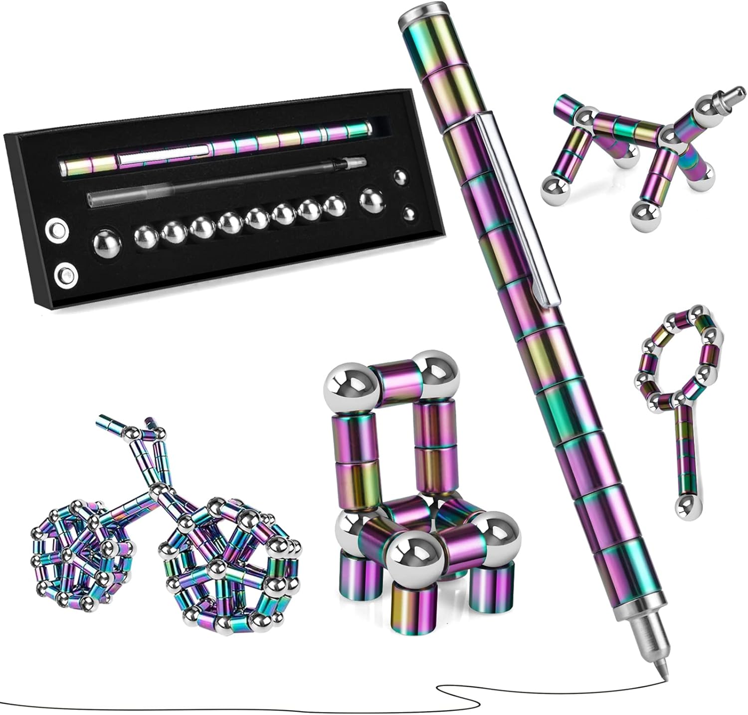 LARAH Color Fidget Pen Toy, Sensory Tool EDC Fidgeting Game for Adults, Cool Gad...