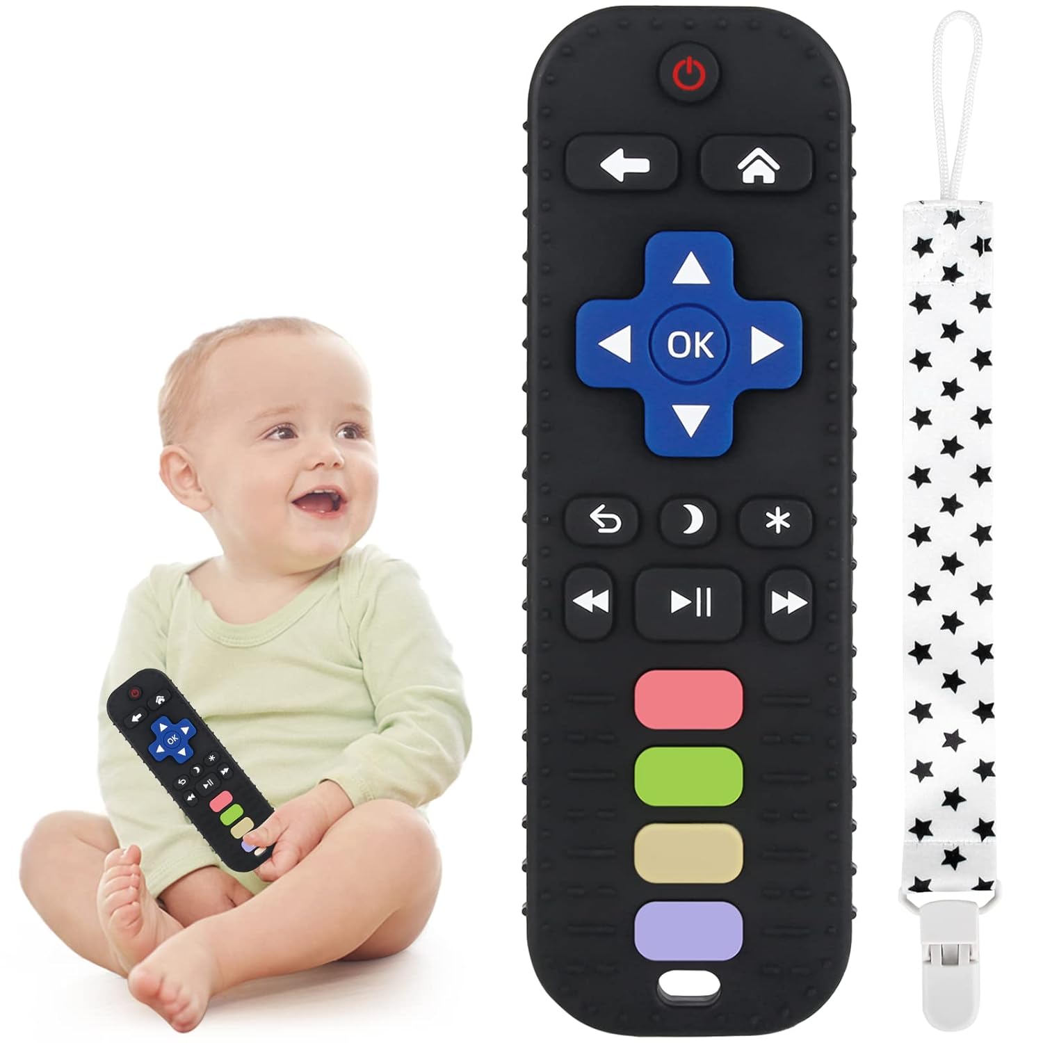 Chuya Baby Teether Toy Chew Toy for Babies 3-24 Months TV Remote Control Shape T...