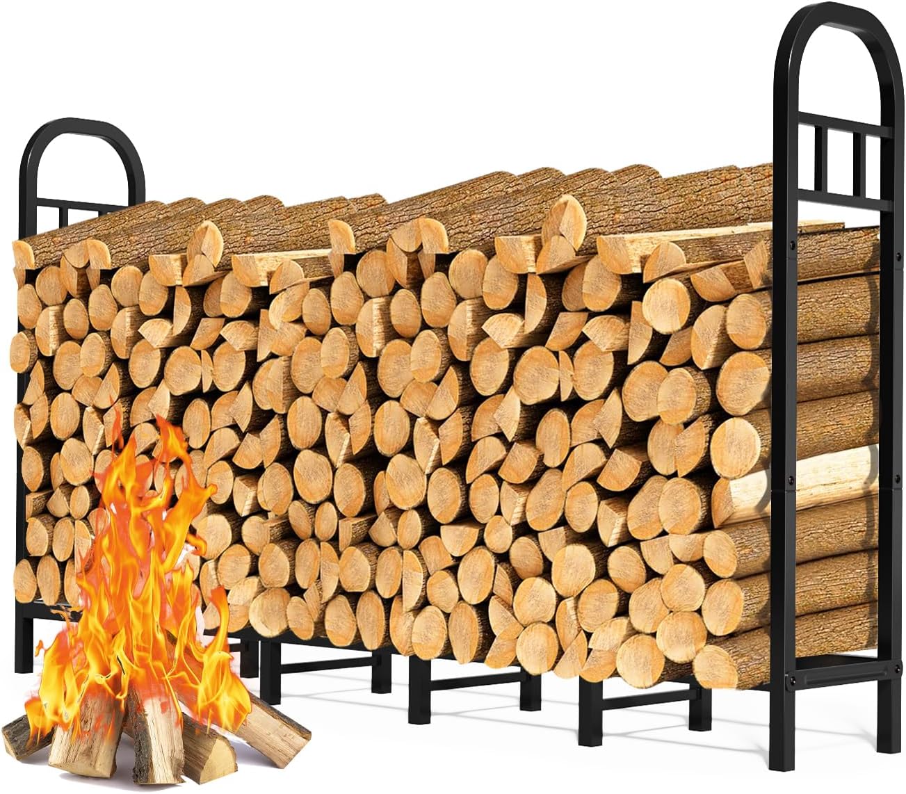 GREENER 6.6FT Firewood Rack Outdoor Heavy Duty Wood Rack for Firewood Log Holder...