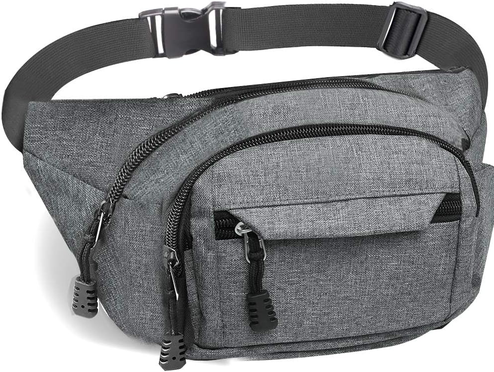 Bumbag Waist Bag, Waterproof 4 Zip Pockets Running Waist Pack Bag for Men Women,...