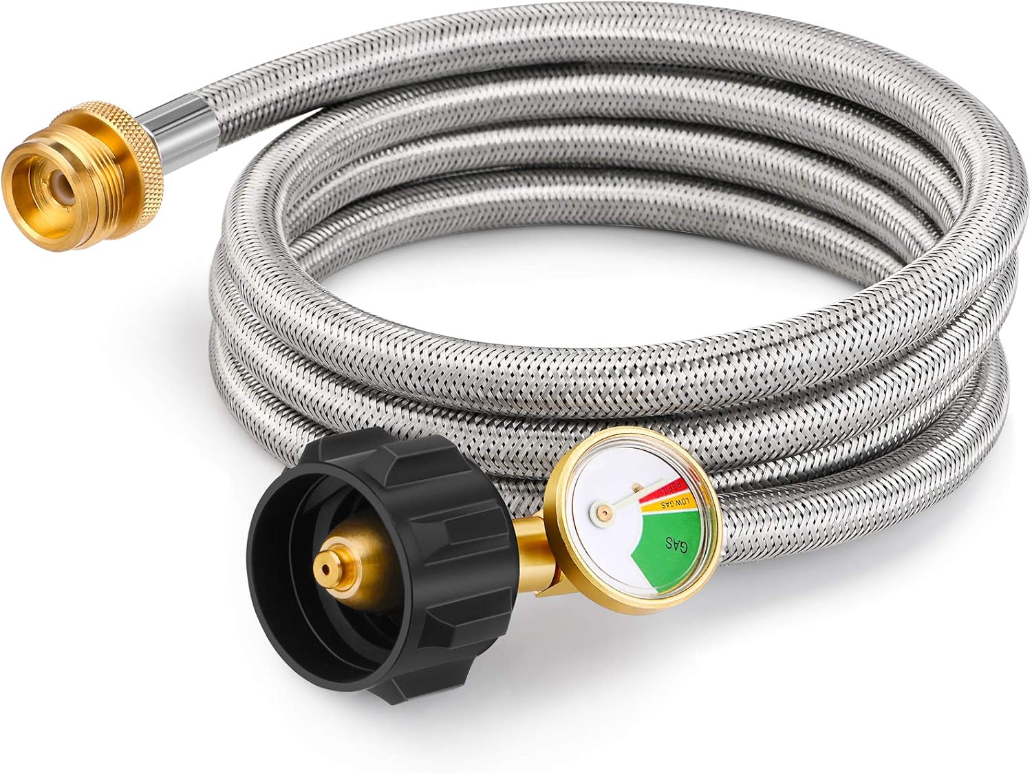 Kohree 6FT Propane Hose Adapter 1lb to 20 lb with Gauge, Propane Tank Hose Adapt...