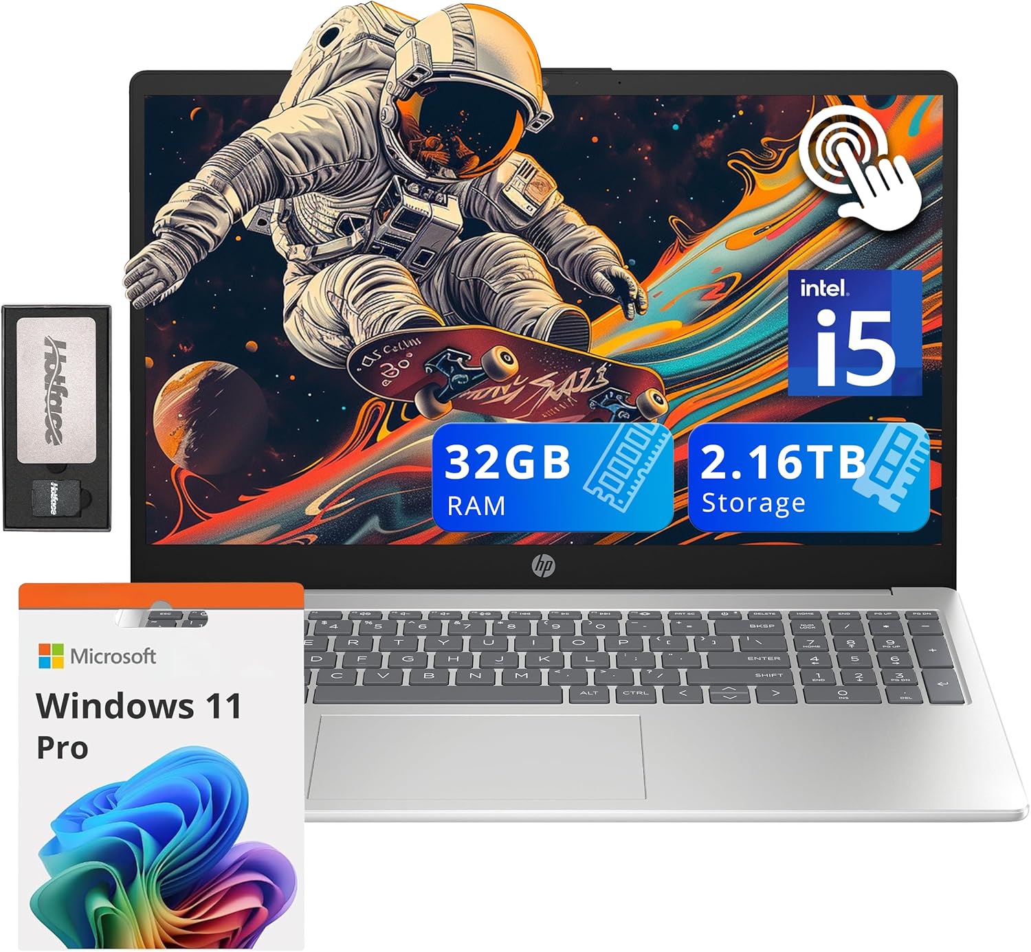 HP Pavilion 15.6" HD Touchscreen Laptop, Intel i5-1235U, 32GB RAM, 2.16TB Storag...