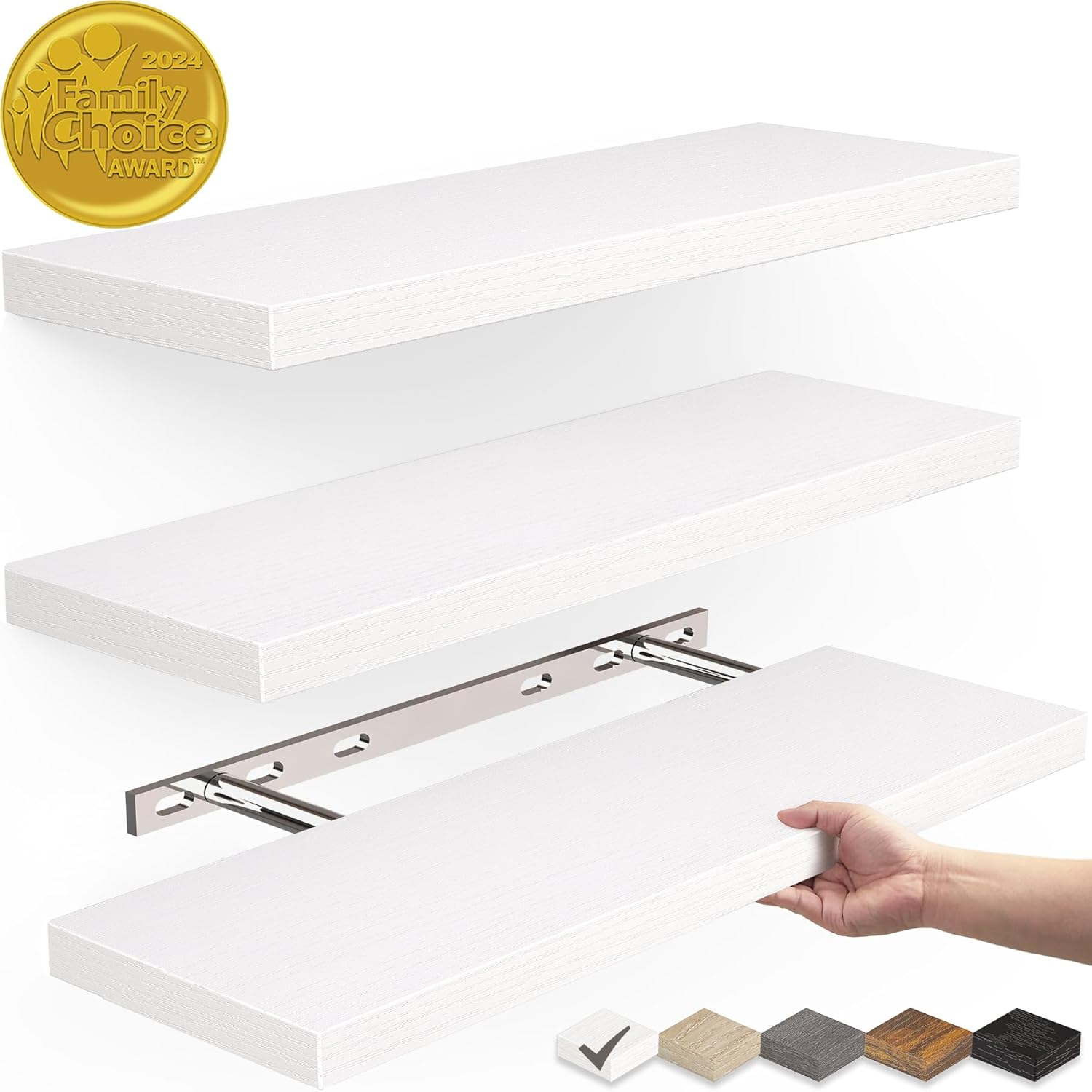 BAYKA Floating Shelves for Wall, Wall Mounted Rust...