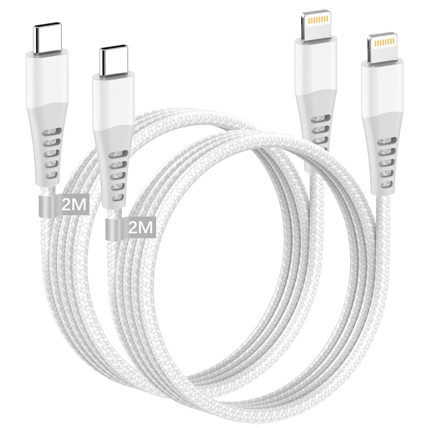 USB C to Lightning Cable 2M 2Pack [MFi Certified], iPhone Fast Charger Cable Lig...