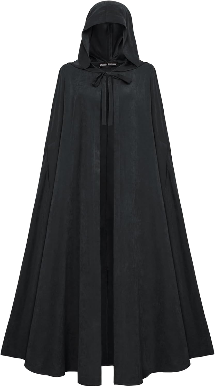 Scarlet Darkness Women Renaissance Hooded Cape Medieval Cloak Hobbit Halloween C...