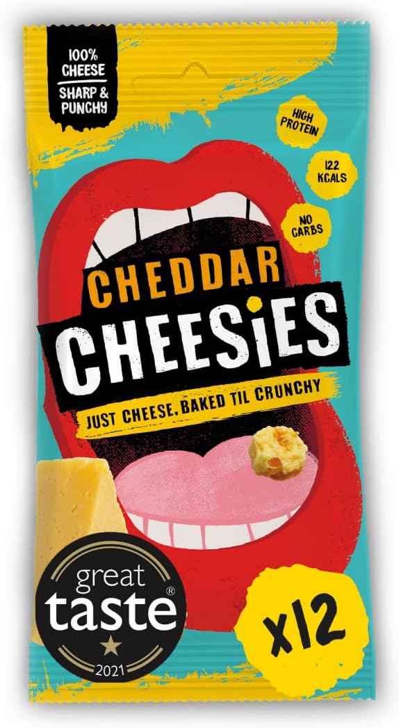 CHEESIES | Crunchy Cheese Keto Snack | Cheddar | 100% Cheese | Sugar Free, Glute...