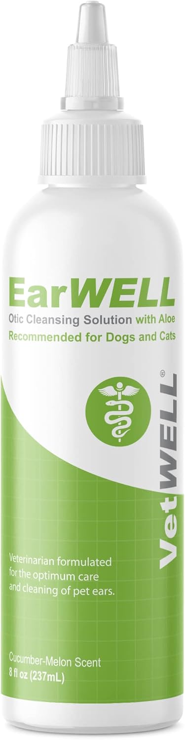 VetWELL Ear Cleaner for Dogs and Cats - Otic Rinse for Infections and Controllin...