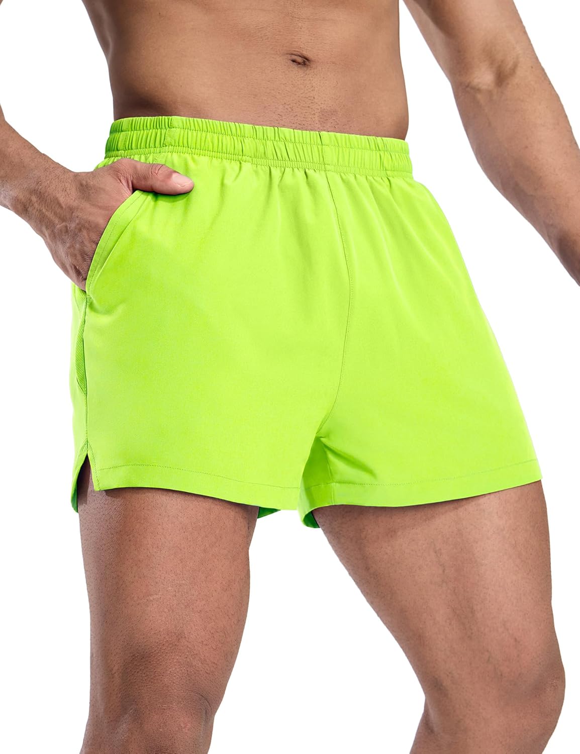 MIER Mens 3 Inch Shorts for Athletic Running Dry Fit Lightweight Workout Gym Act...
