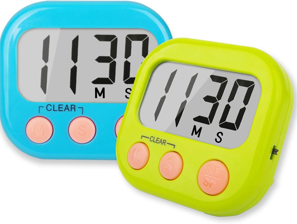 Classroom Timers for Teachers Kids Large Magnetic Digital Timer 2 Pack Blue Gree...