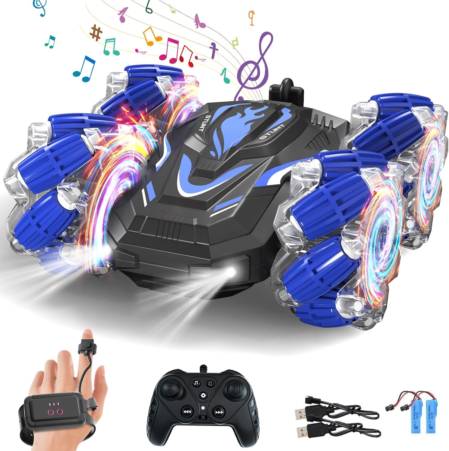 New Gesture Sensing RC Stunt Car with Lights Music, Hand Gesture Remote Control...