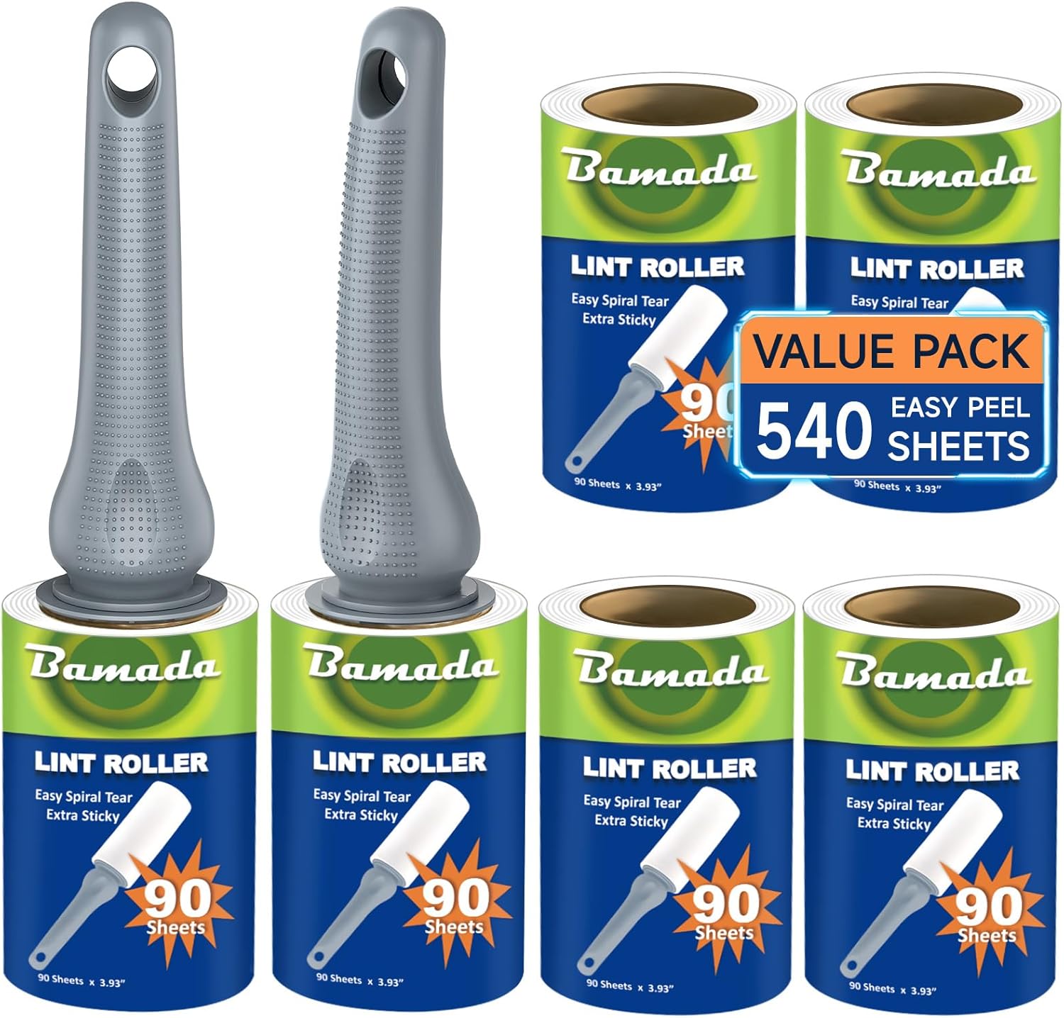 Sticky Lint Roller for Pet Hair: Lint Remover for Dog Cat Hair Mega Value Set 54...