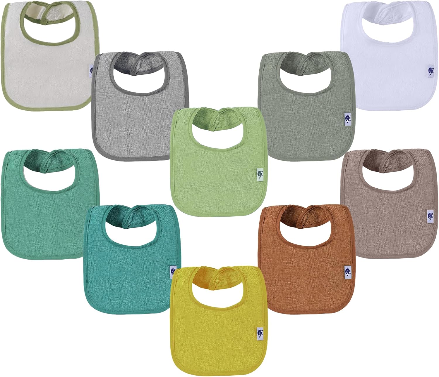 SUPNFOX 10 Pack Absorbent Dribble Bibs, Cotton Soft Baby Bibs for Feeding and Dr...