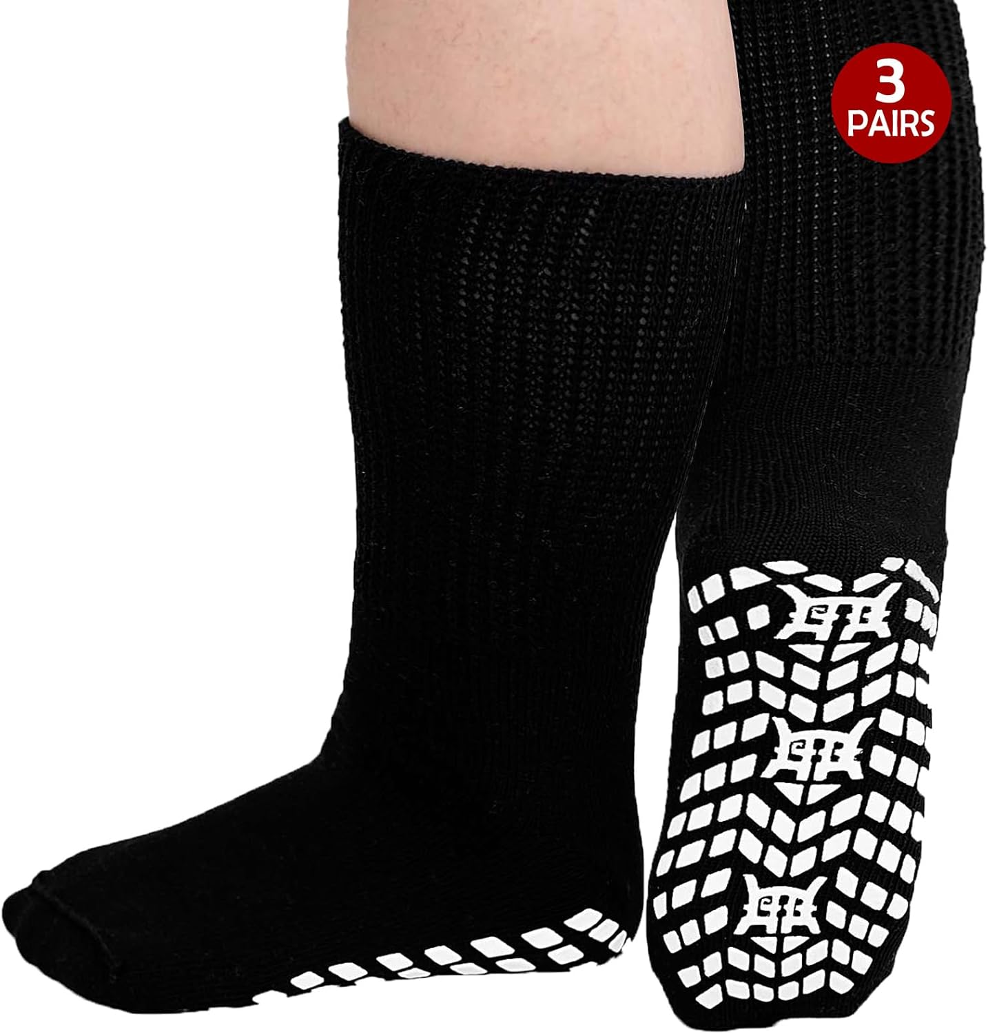 ZFSOCK Diabetic Socks for Men Non-slip: Extra Wide Soft Top for Swollen Feet Ank...