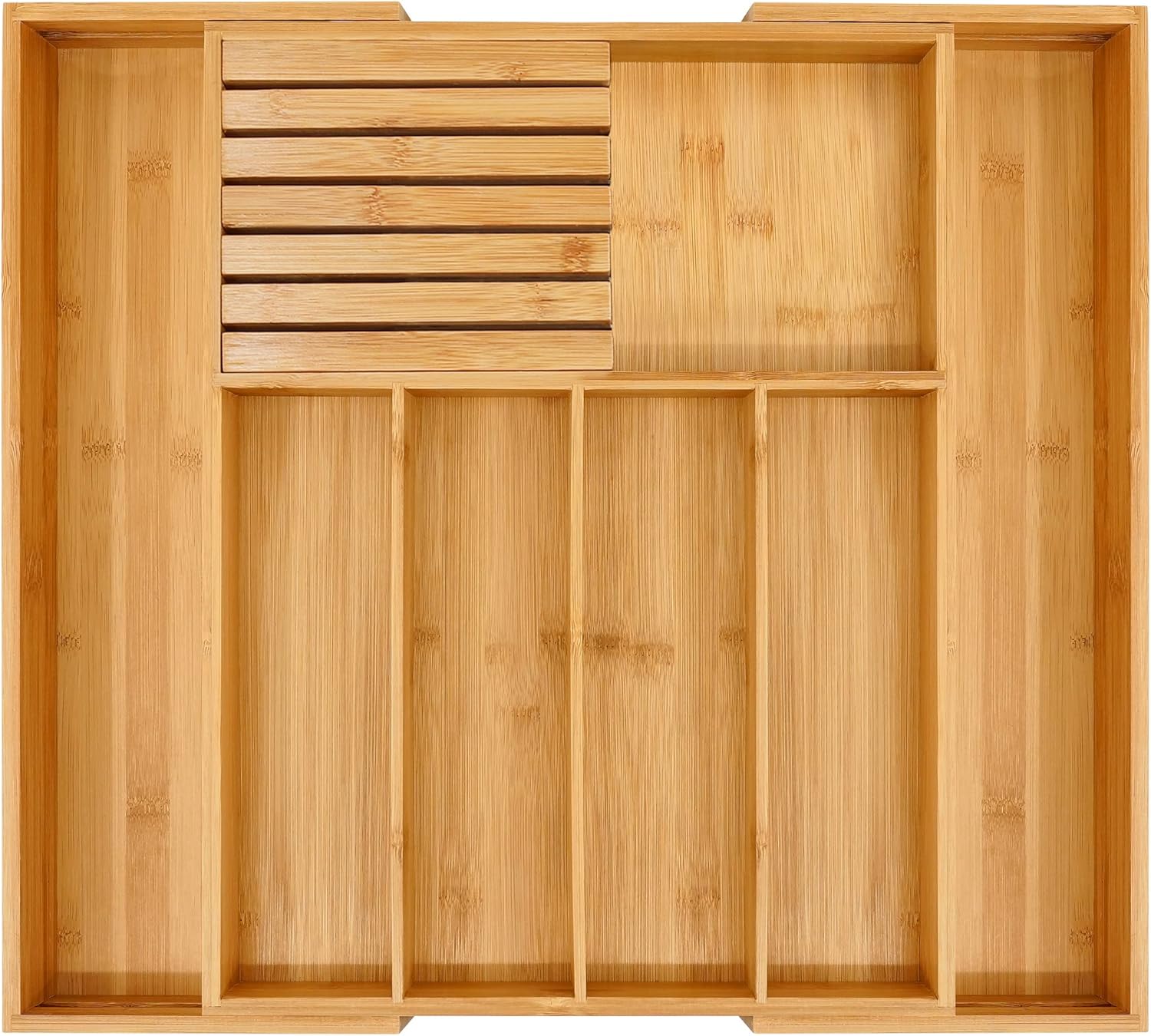 VaeFae Bamboo Silverware Drawer Organizer Kitchen, Expandable Utensil Organizer...