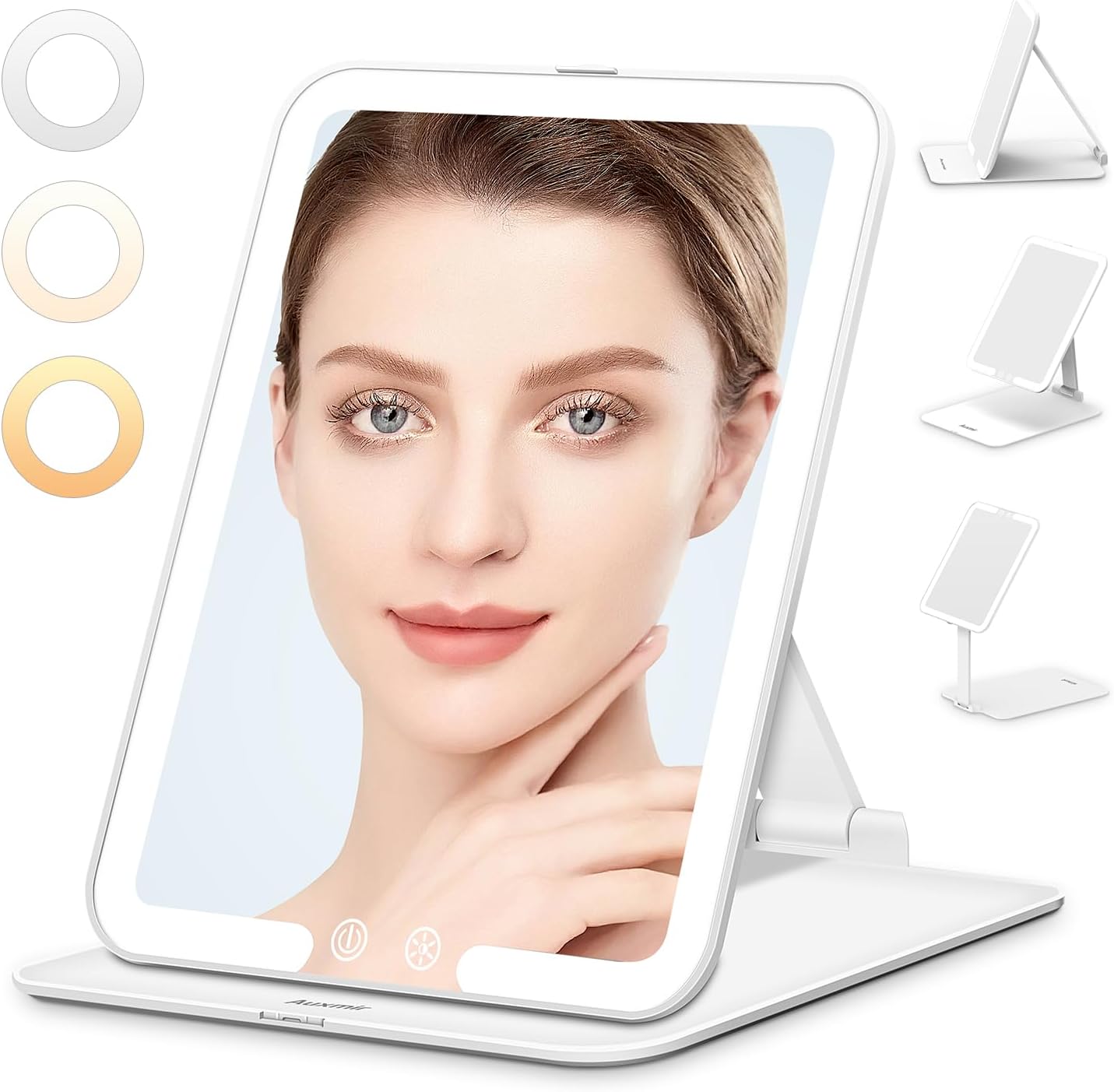Travel Makeup Mirror with Light, Portable Folding Travel Mirror, LED Dimmable 3...