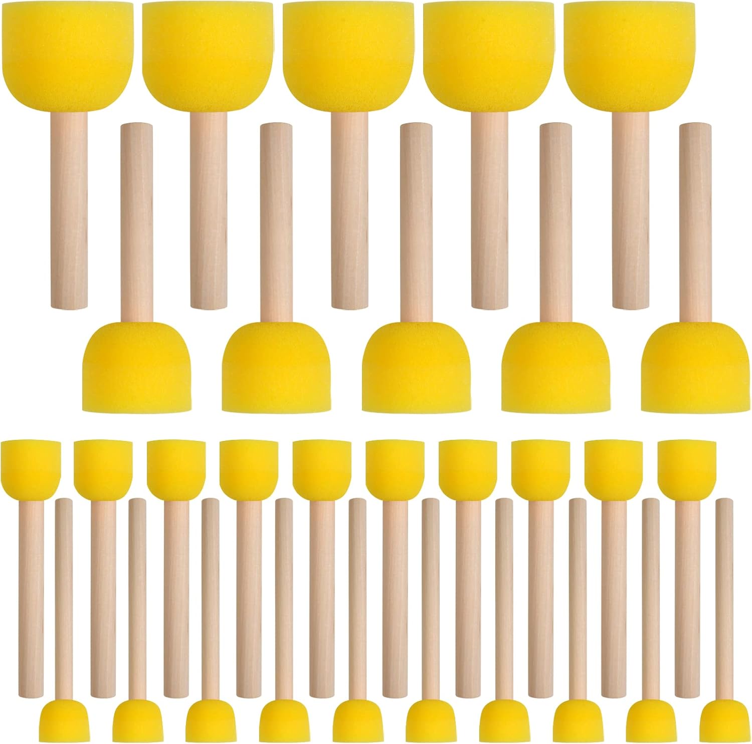 30 Pcs Round Sponges Brush Set, Round Sponge Brushes for Painting, Paint Sponges...