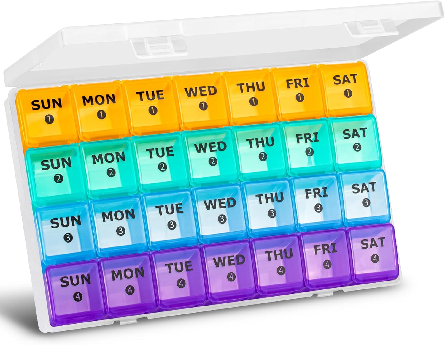 Mossime Large Monthly Pill Box Organiser 4 Week, Pill Boxes 7 Day 1 Times a Day...