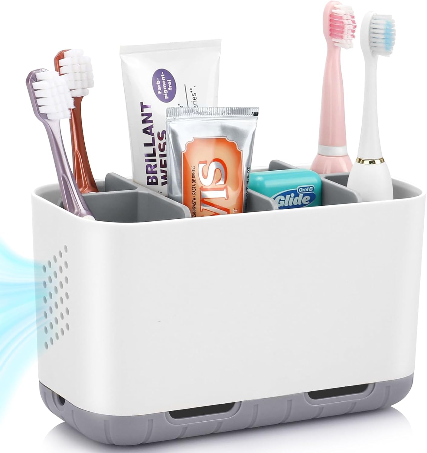 Boperzi Toothbrush and Toothpaste Holder Drainage for Bathroom Countertop with A...