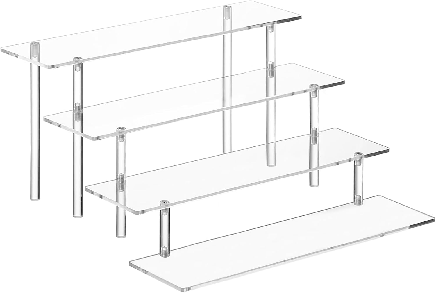 4 Tier Acrylic Display Risers, Perfume Stand Organizer, Clear Acrylic Shelf Rise...