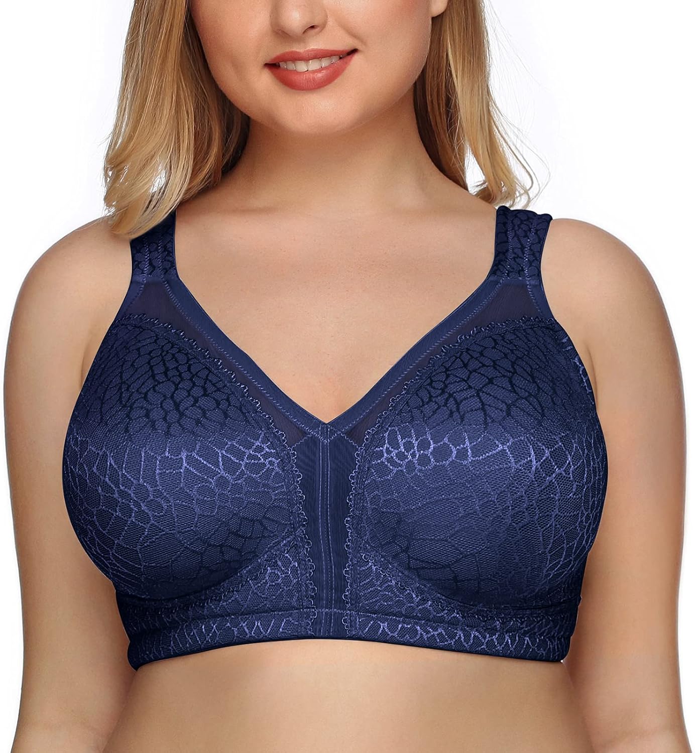 DotVol Women's Full Coverage Minimizer Bra Comfort Wirefree Non Padded Plus Size...