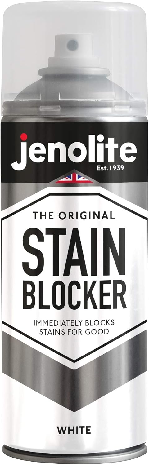 JENOLITE Stain Blocker Spray Paint | White | 400ml | Damp Seal & Anti Mould Pain...