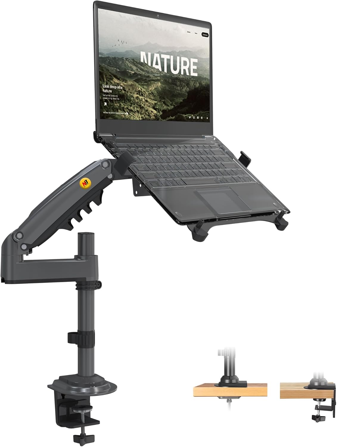NB North Bayou Laptop Mount with Adjustable Tray for 10''-17 Inch Notebook, Moni...