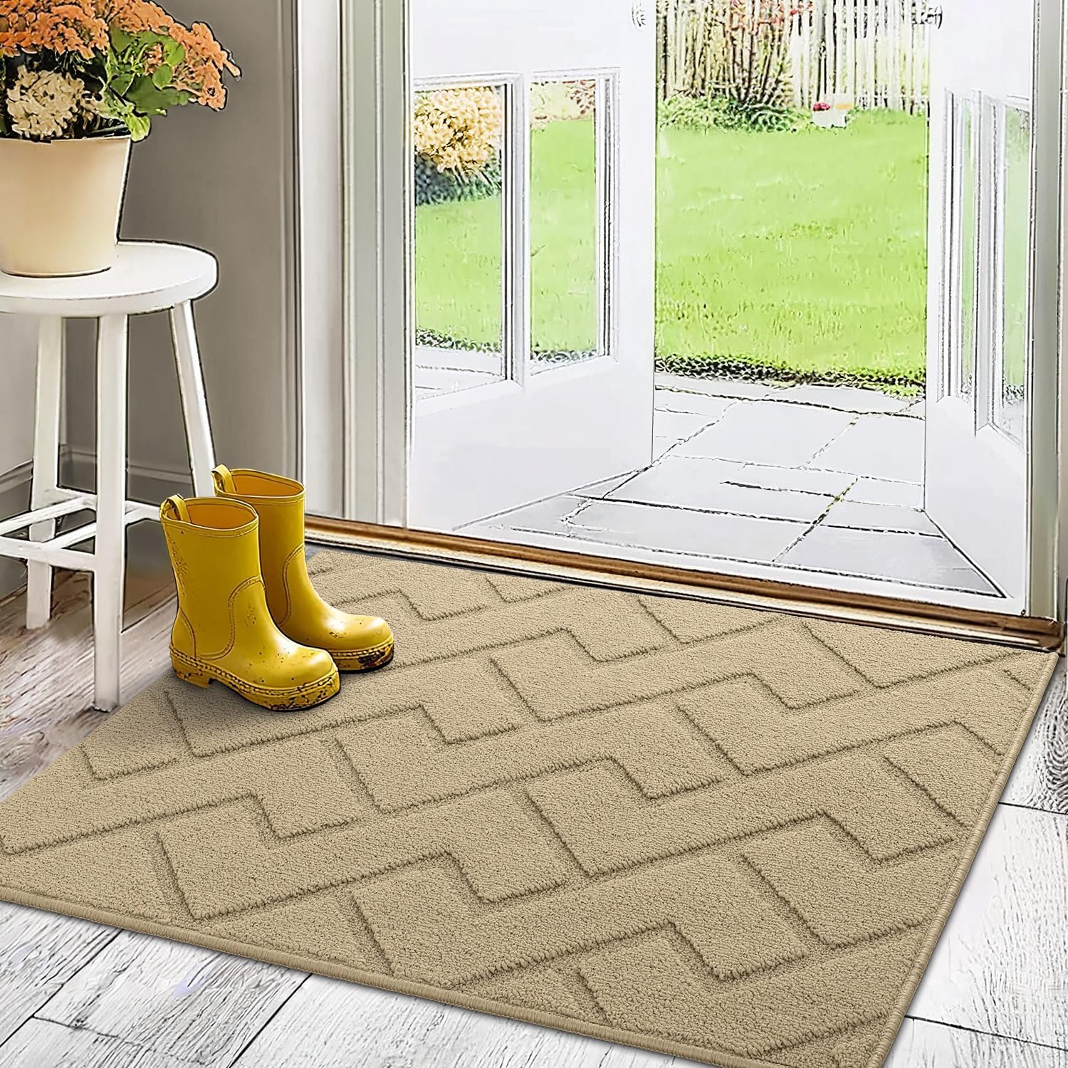 Biscpro Door Mat, 80x100 cm DoorMat Indoor Washable, Doormat Indoor Dirt Trapper...