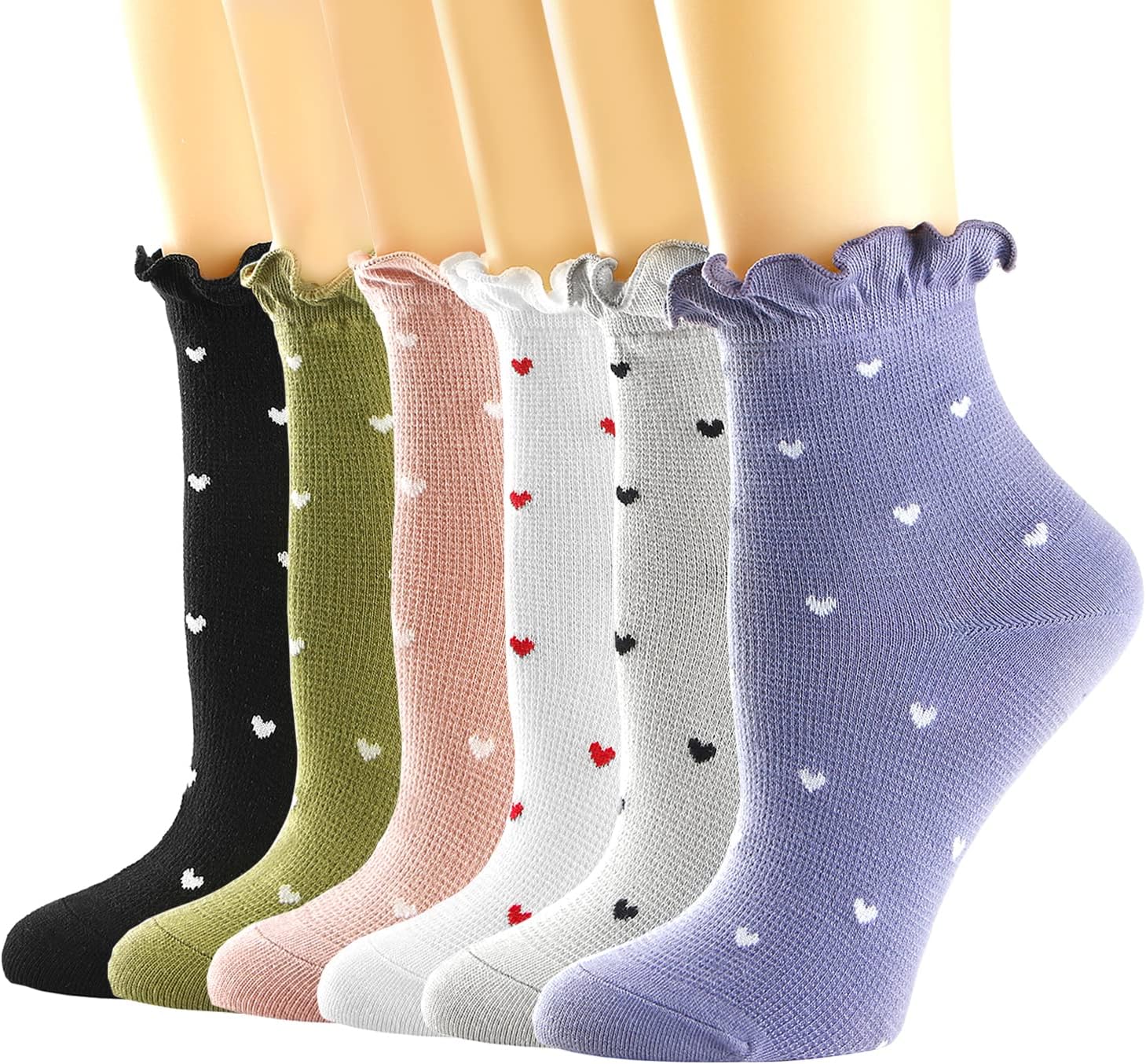 Mcool Mary Womens Socks, Ruffle Casual Ankle Socks Breathable Cool Cotton Knit L...