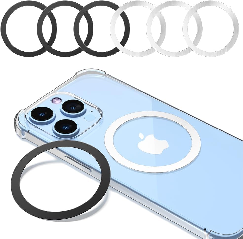 Magnetic Wireless Charging Magsafe Ring-6 PCS,Ultra-Thin(0.4mm) Magsafe Sticker,...