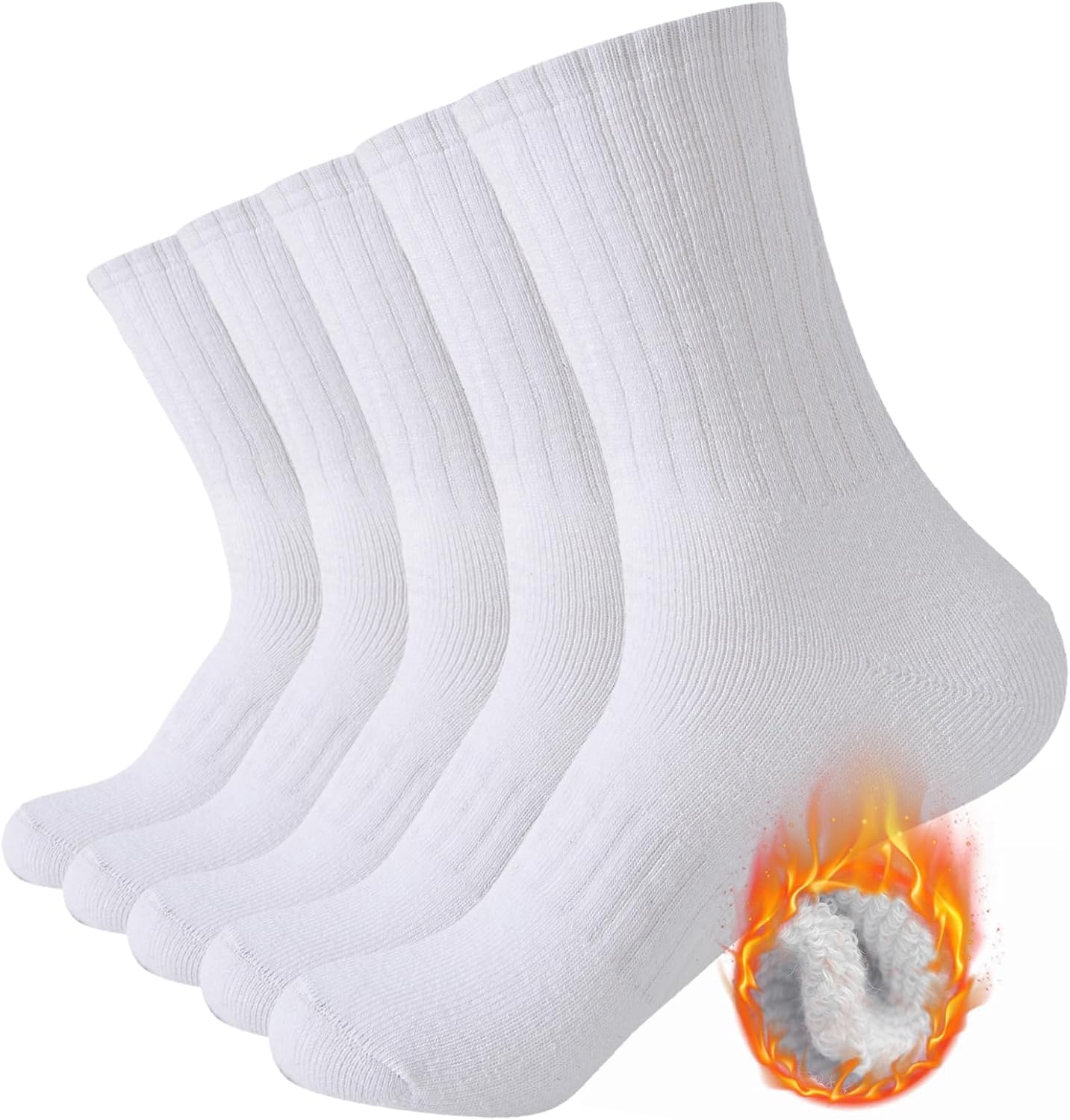 Josnown Mens Thermal Socks, Winter Warm Walking Socks, Thick Cushioned Hiking Wo...