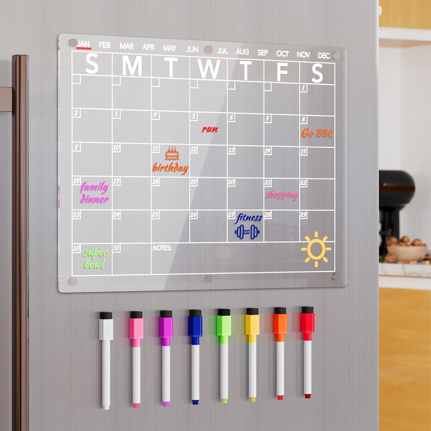 Acrylic Magnetic Dry Erase Board Calendar for Frid...