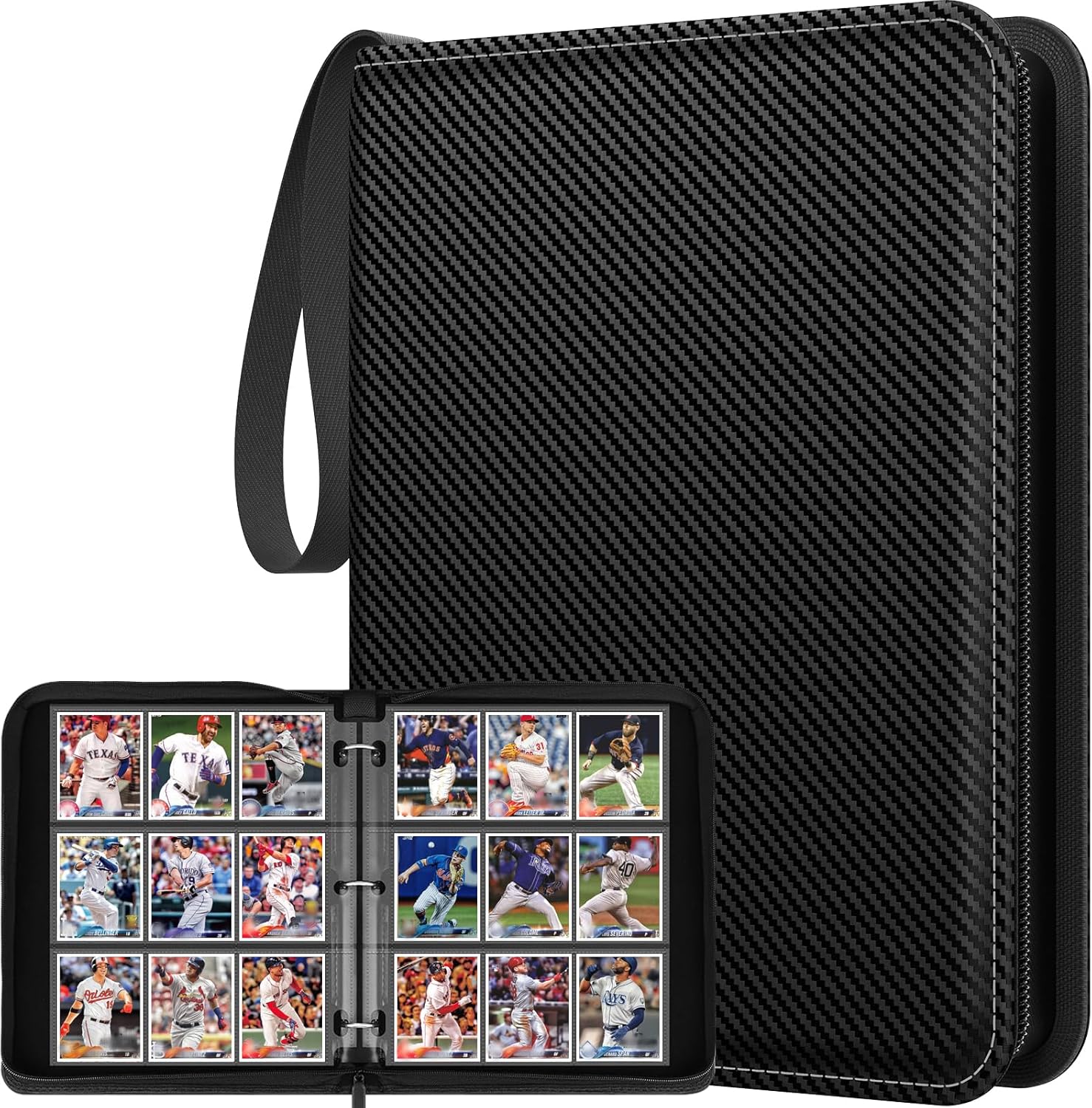 Trading Card Binder with Sleeves, 9 Pocket Trading Card Binder Premium 720 Doubl...