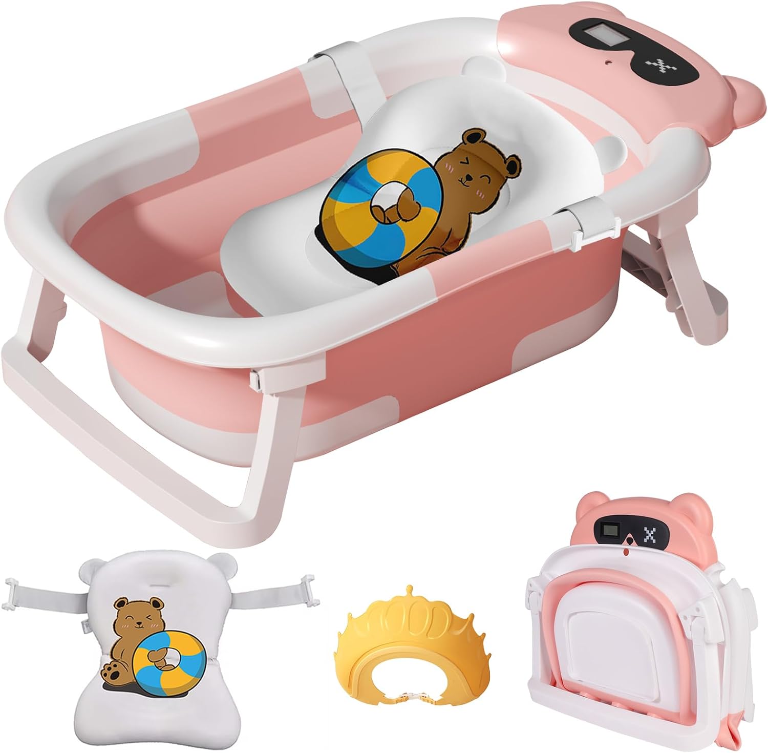 LiveGo Collapsible Baby Bathtub, Foldable Infant Tub for Newborn to Toddler (0-3...