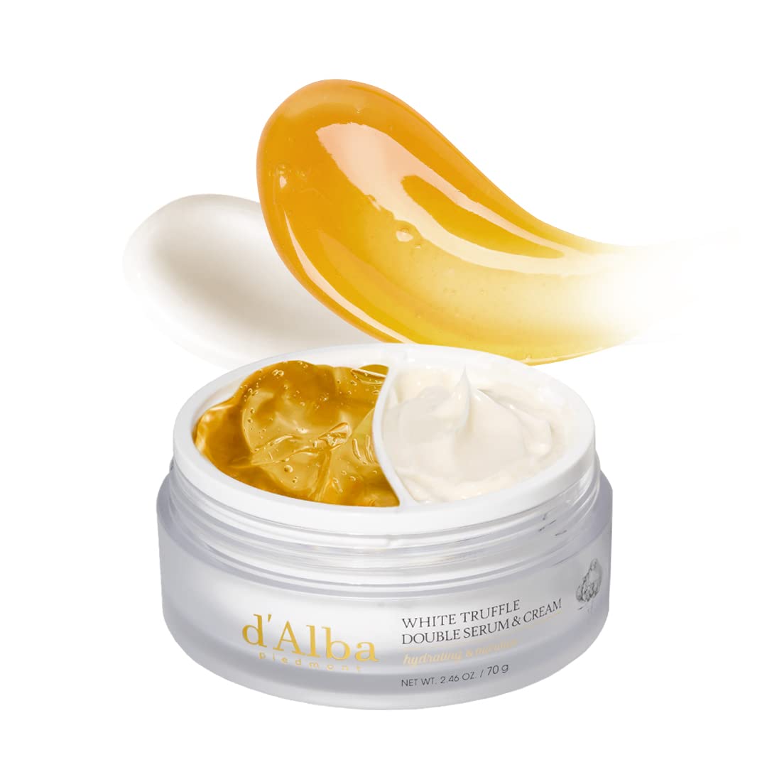 d'alba Piedmont Italian White Truffle Double Serum & Cream, Vegan Skincare, 2-in...
