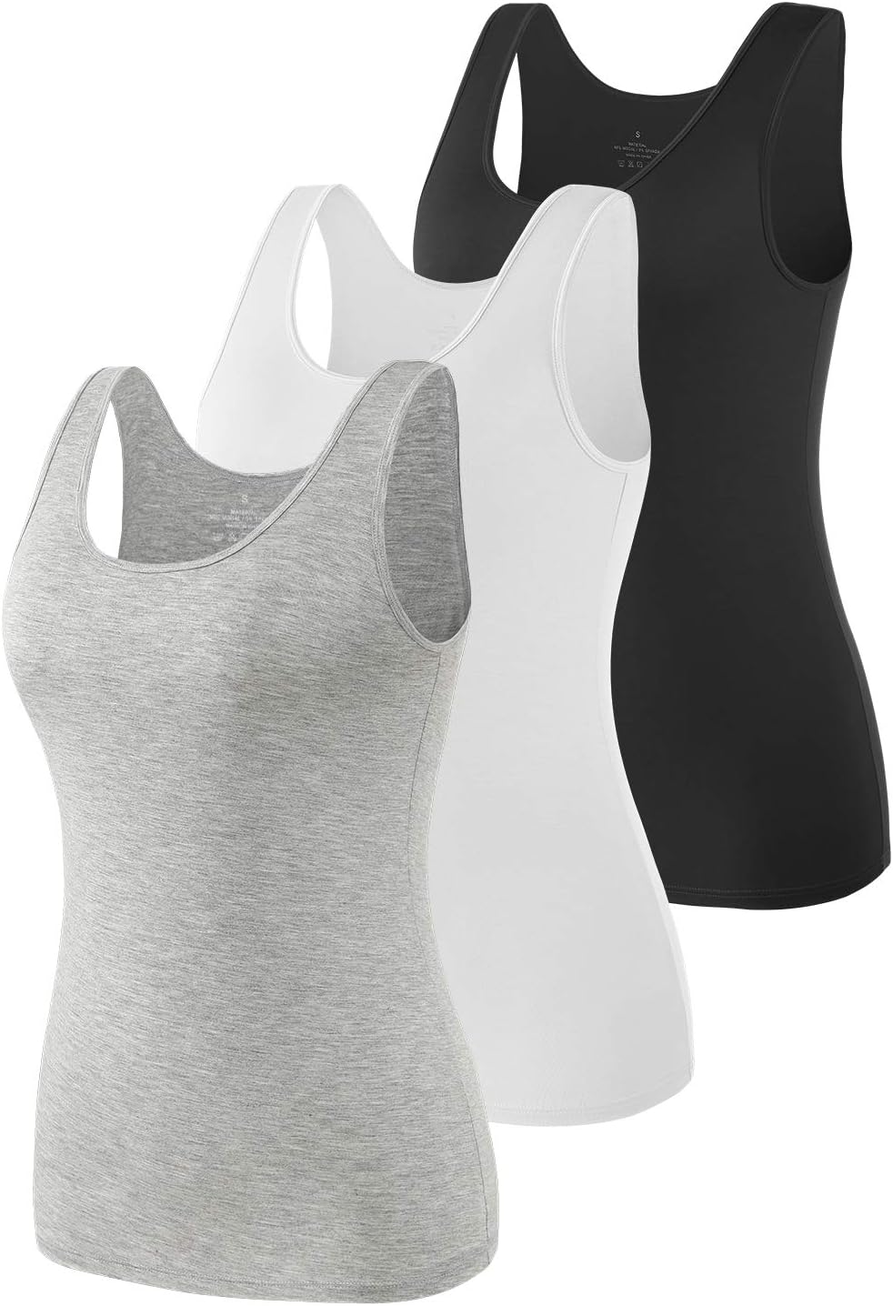 Vislivin Womens Supersoft Vest Tops Stretch Casual Tank Tops 3-4 Pack XL 3 Pack...