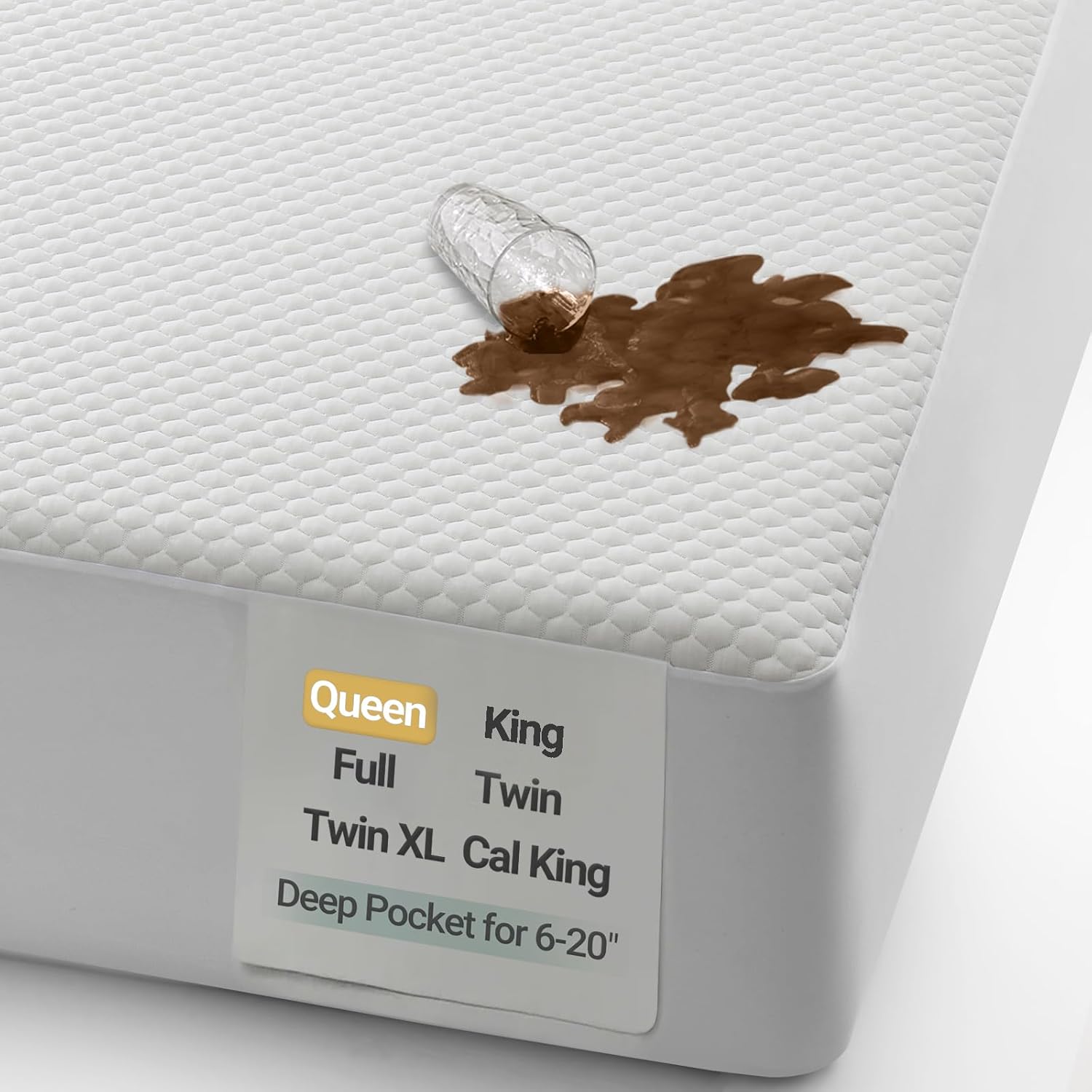 Ohgeni 100% Waterproof Mattress Protector, Queen,...