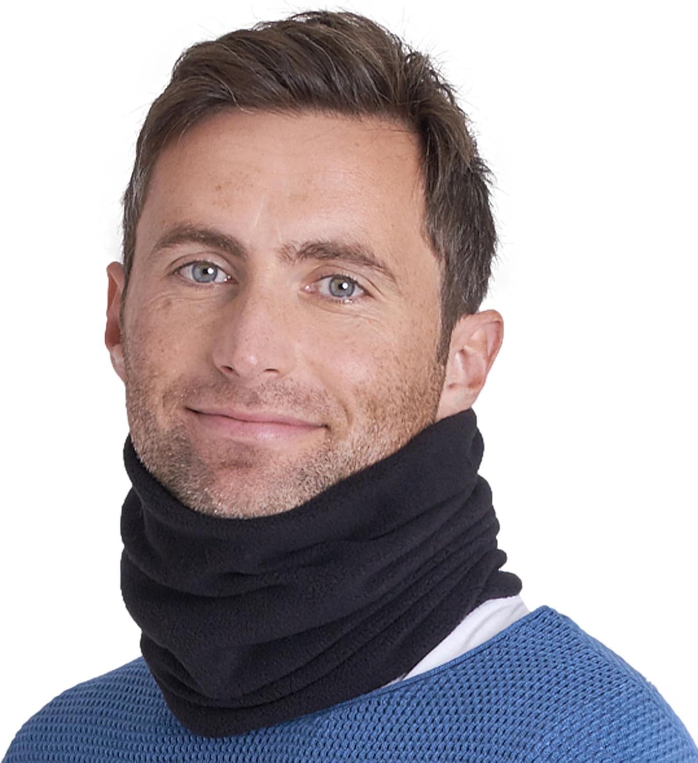 Robust neck warmer with headgear Black