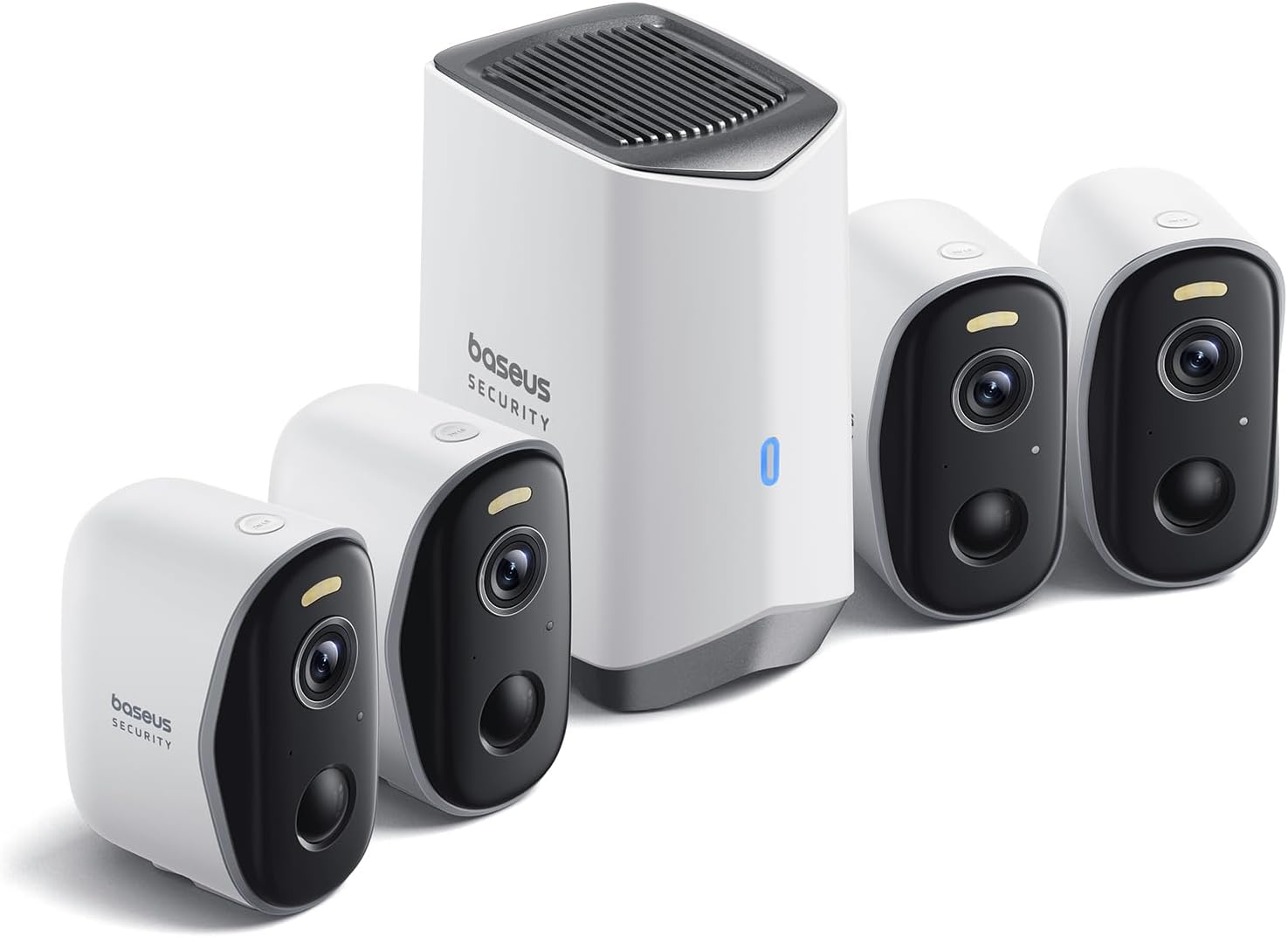 Baseus Wireless Cameras for Home Security, N1 4-Cam Kit with 2K Clarity, No Mont...