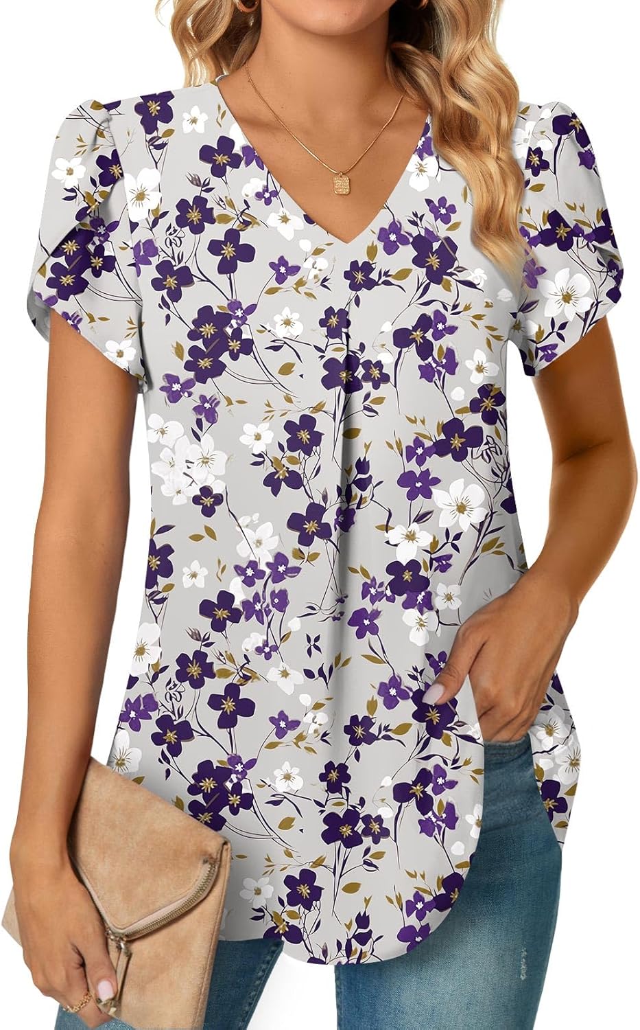 Anyally Women's Plus Size Summer Spring Dressy Chiffon Blouses 2025 Short Sleeve...