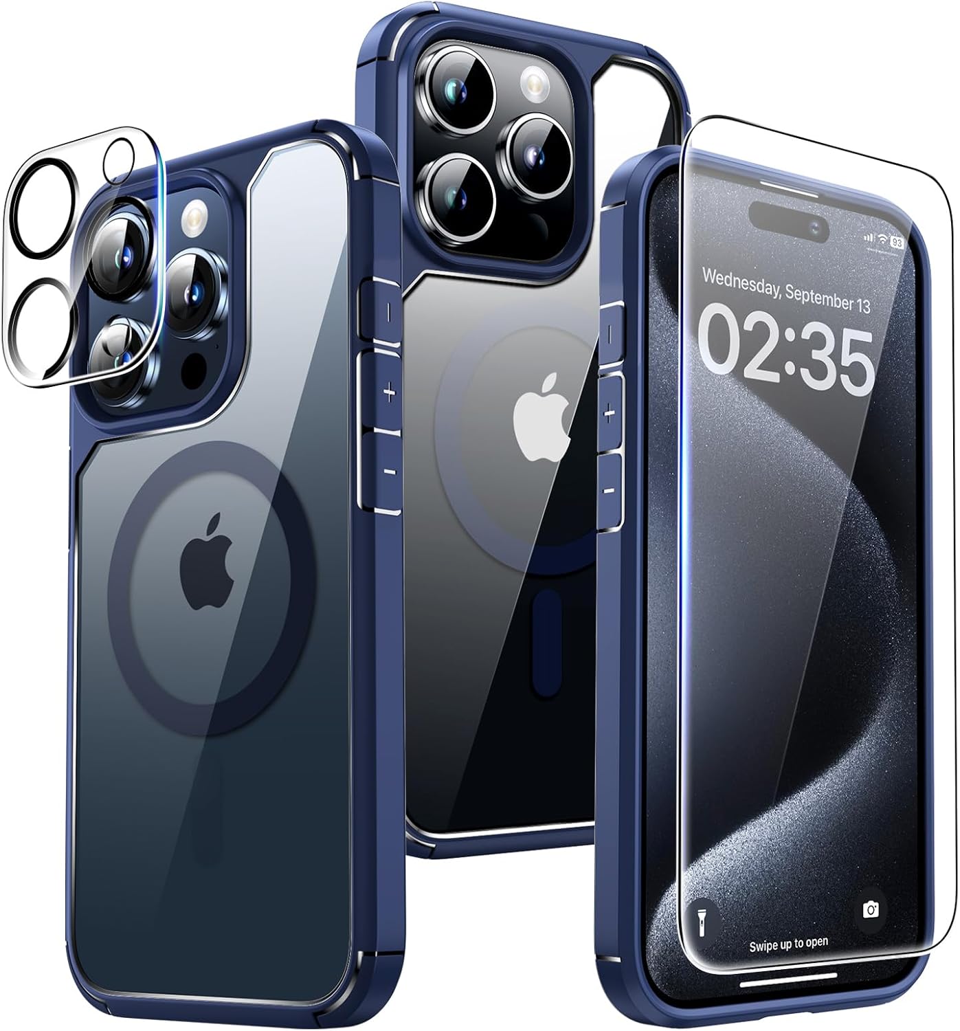 TAURI for iPhone 15 Pro Max Case Blue, [Compatible with Magsafe] with 2X Screen...