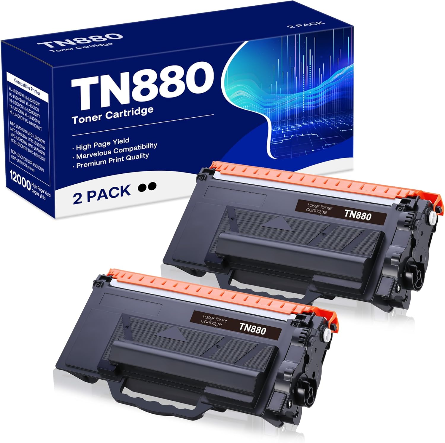 Compatible Toner Cartridge Replacement for Brother TN880 TN 880 TN850 TN820 Supe...