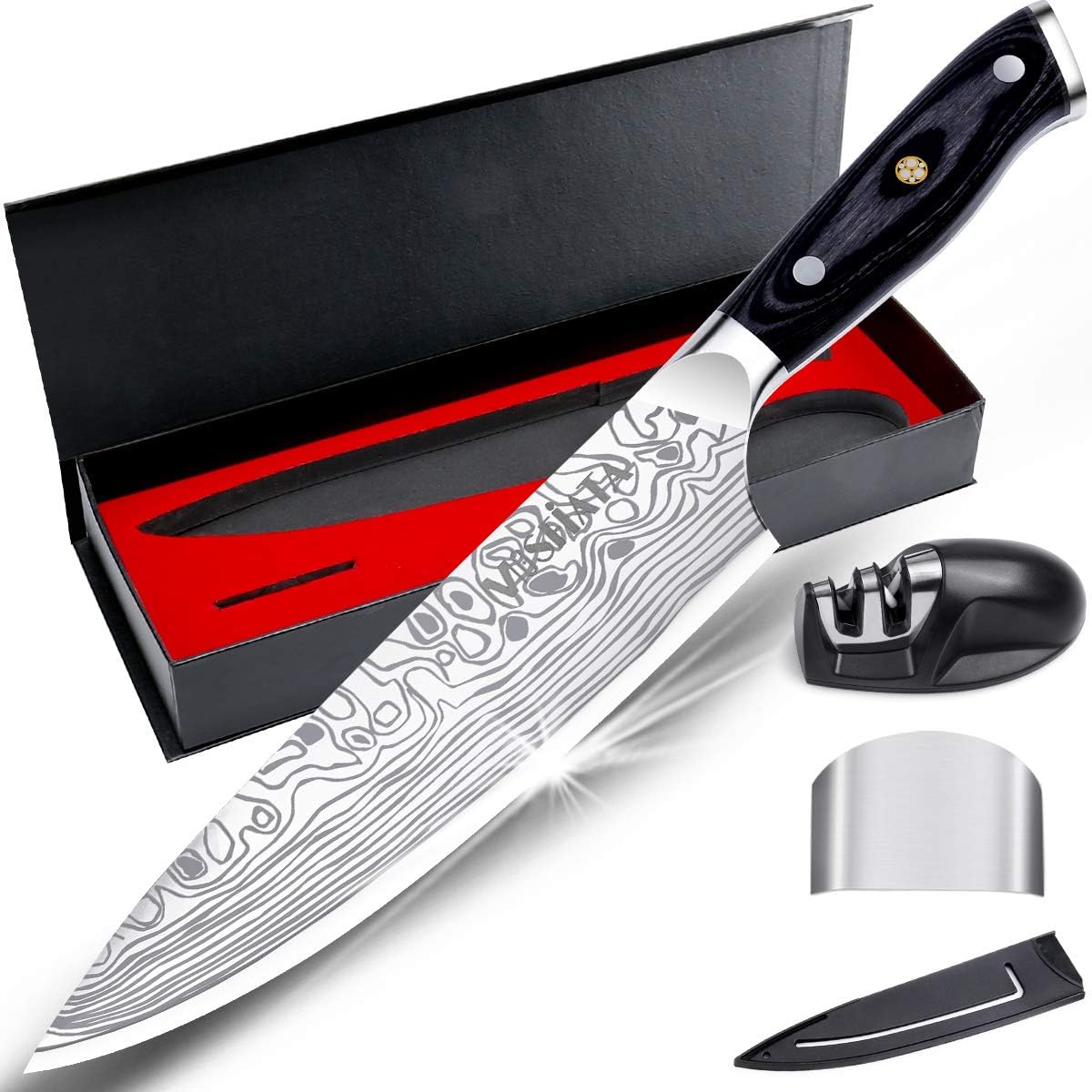MOSFiATA 8" Super Sharp Professional Chef's Knife...