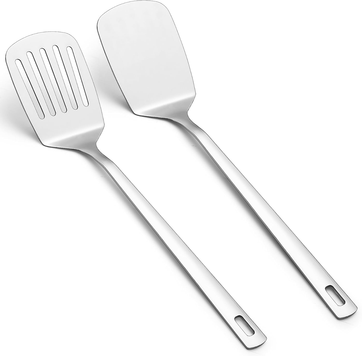 Kyraton Stainless Steel Spatulas Set, Silver Slotted Turner, Solid Turner, Kitch...