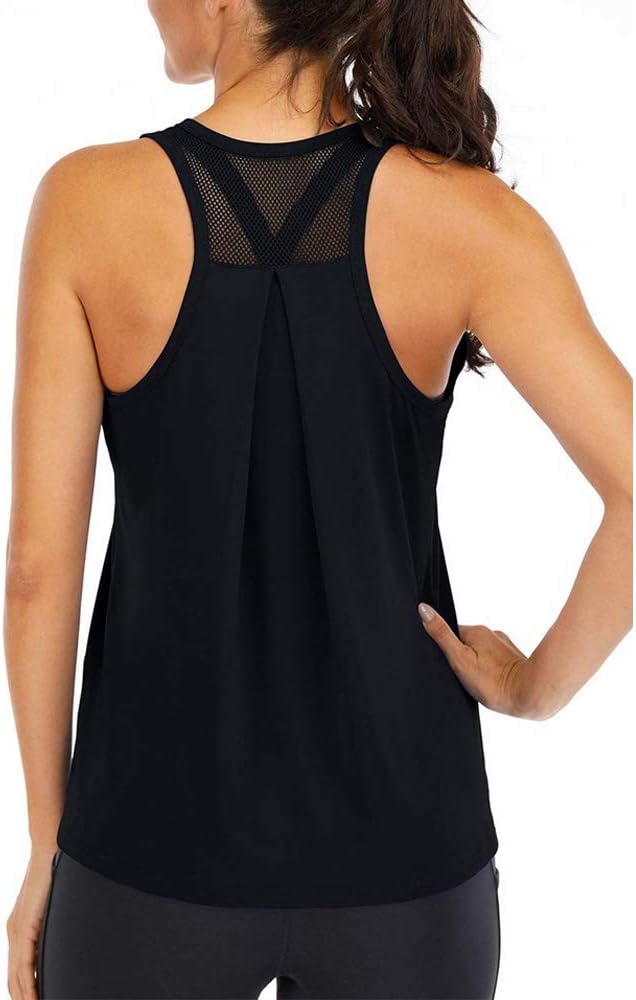 Superora Workout Tops Loose fit Racerback Tank Tops for Women Mesh Backless Tank...