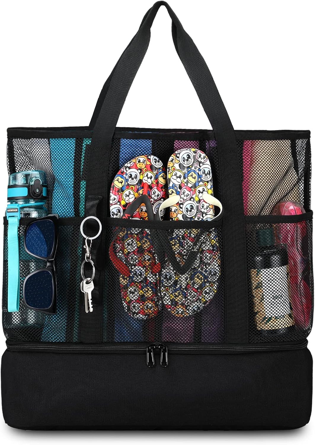 Beach Bag with Cooler,Mesh Beach Bags for Women Sandproof for Pool and Swimming...
