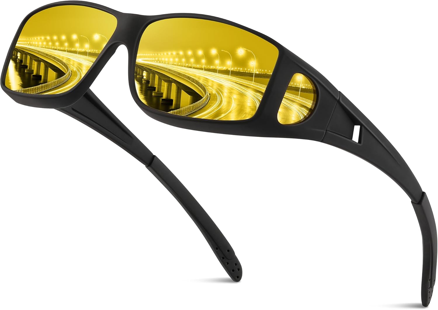 Night Vision Glasses for Men - Drive Bright Anti-glare Polarized Pro Night Drivi...