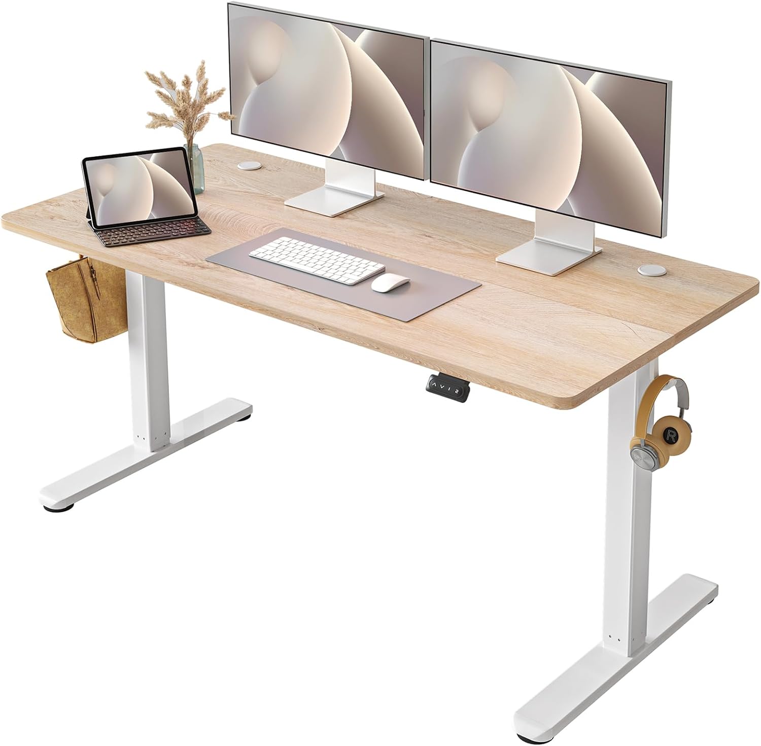 FEZIBO Electric Standing Desk Adjustable Height, 55 x 24 Inch Sit and Stand Desk...