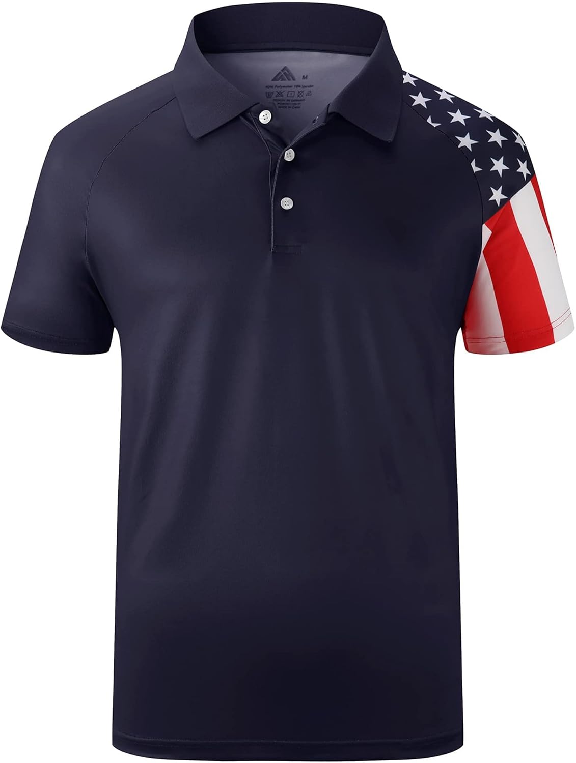 ZITY Men's Flag Golf Polo Shirts Short Sleeve Tactical Collared Shirt Men Outdoo...