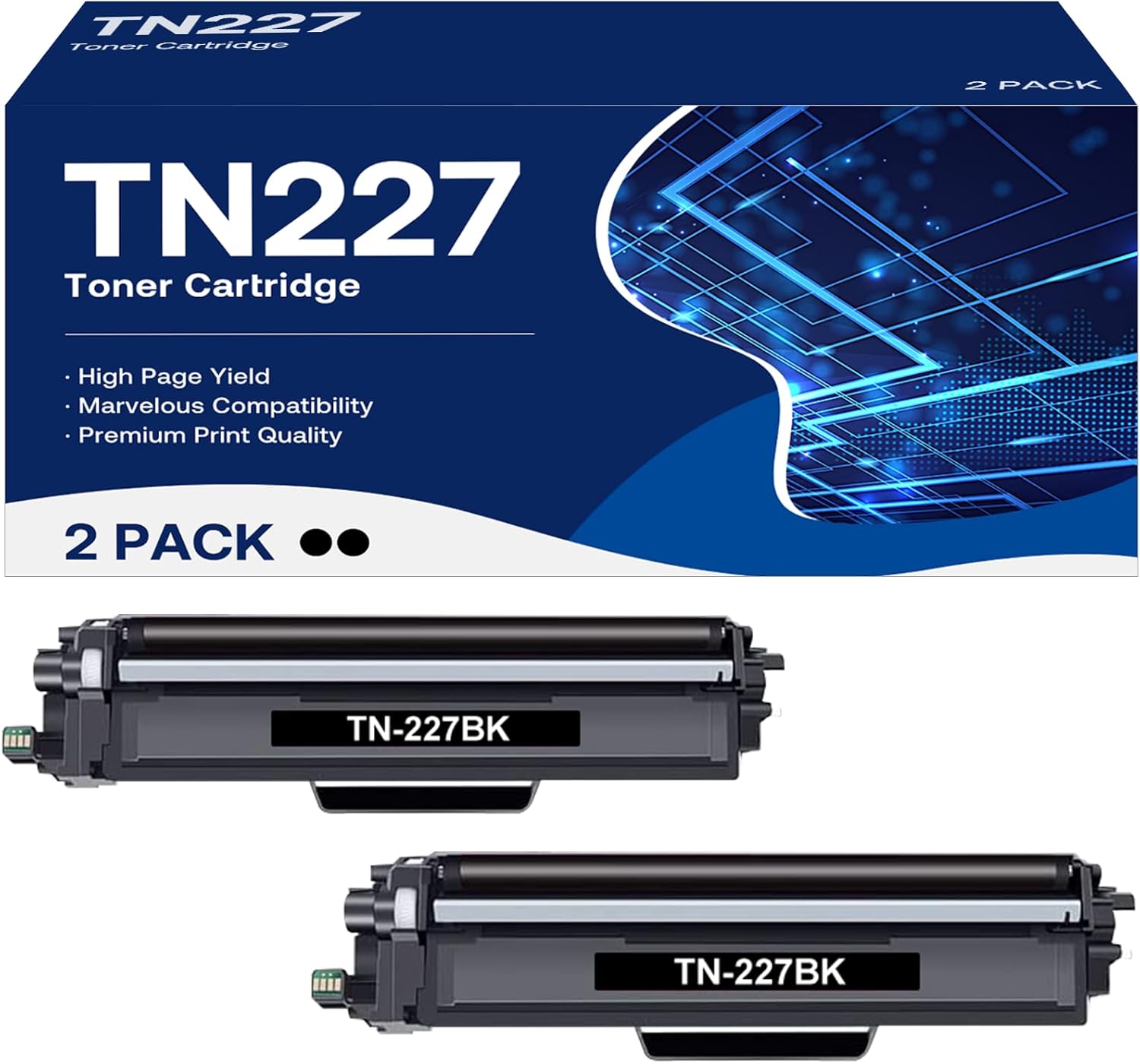 TN 227 Toner Cartridge Replacement for Brother TN227 TN223 Toner TN-227 Black Co...