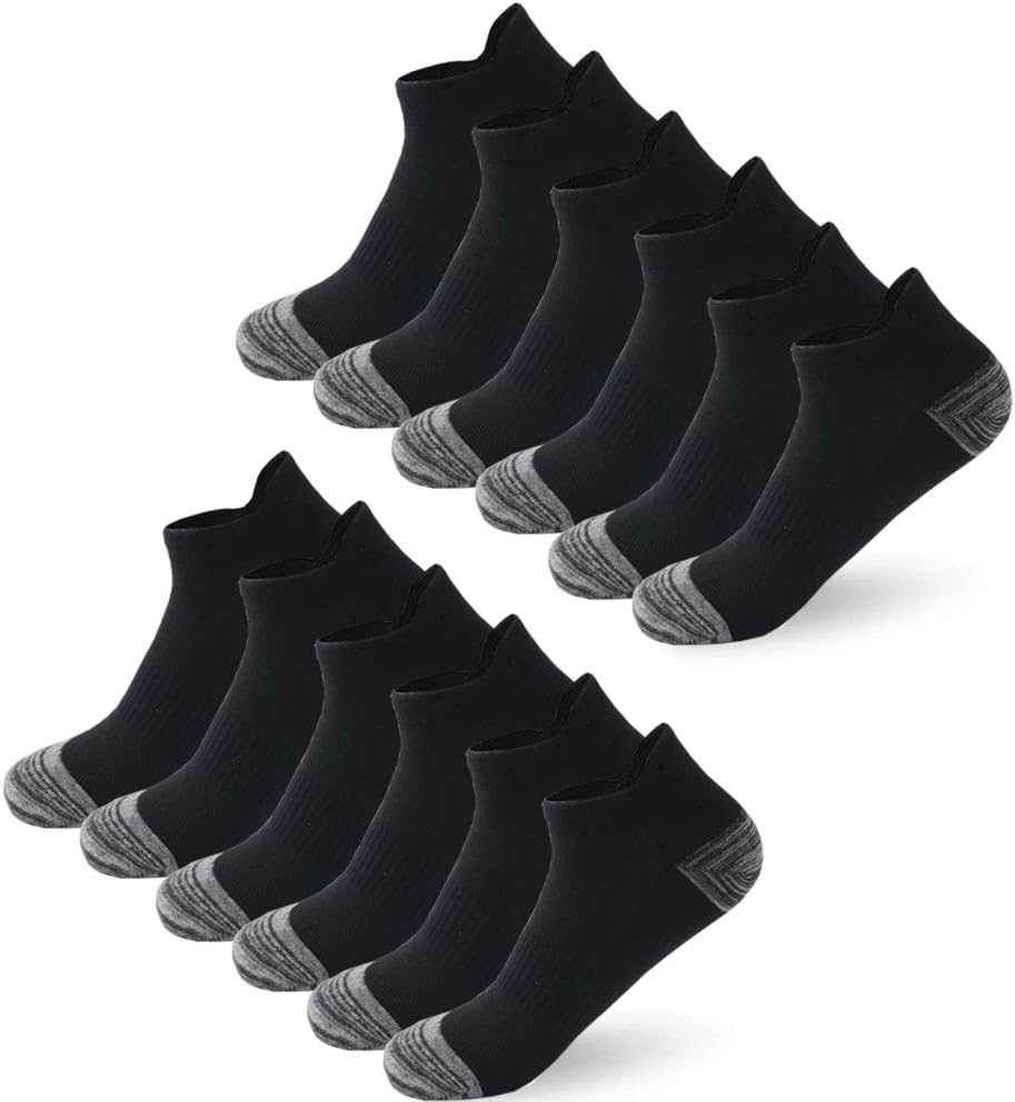 BUDERMMY 6/12 Pairs Trainer Socks for Men and Women Cotton Sports Socks for Men...